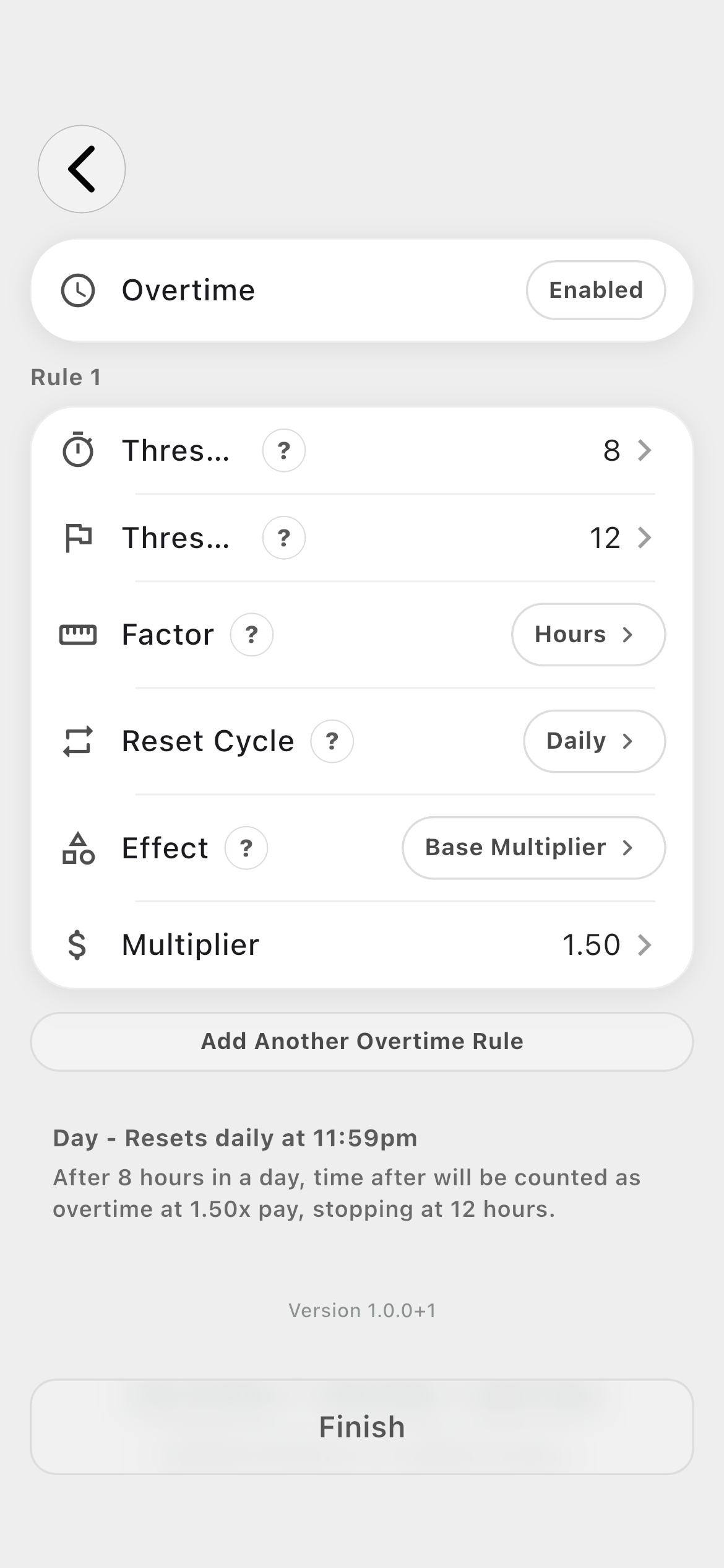 Farmroute overtime rule beginning after eight daily hours and ending at twelve hours at a 1.5 multiplier